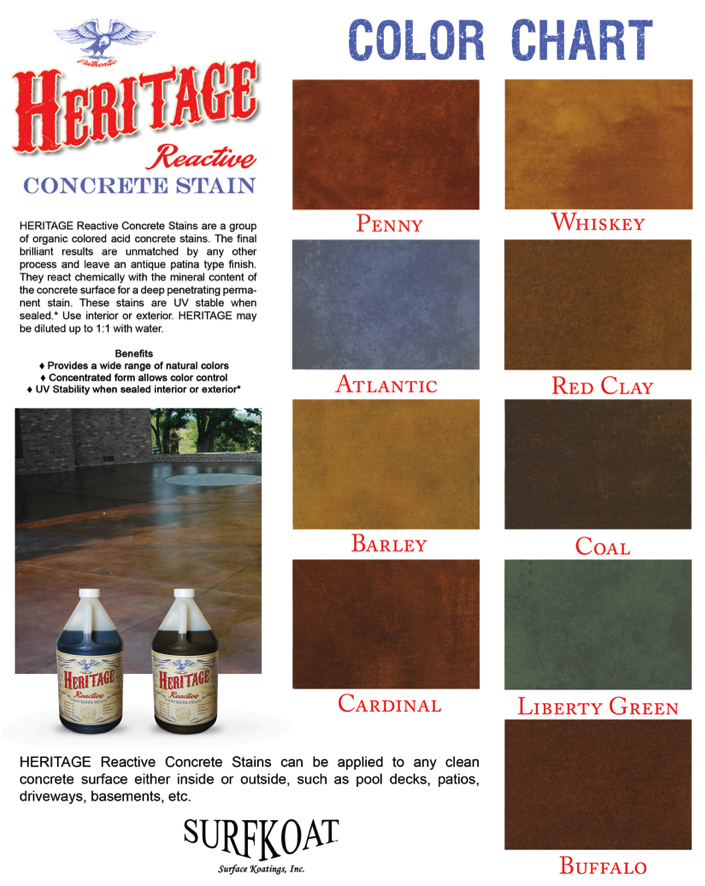 Get the exact look you want with our Heritage Reactive Concrete Stain. Decorative concrete is our specialty at Power Rental & Sales.