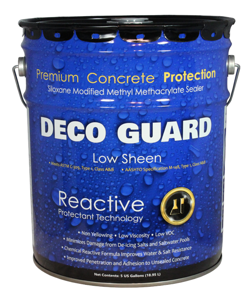 Clemons Concrete Coatings provides Power Rental and Sales with an ever expanding variety of sealers to cater to almost any concrete or masonry surface. Deco Guard™ provides superior resistance to de-icing road salts and salt water pool systems, as well as rain, sleet and snow.