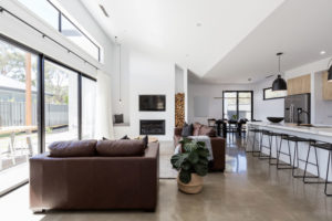 Polished concrete flooring looks great and functions well in residential and commercial applications.